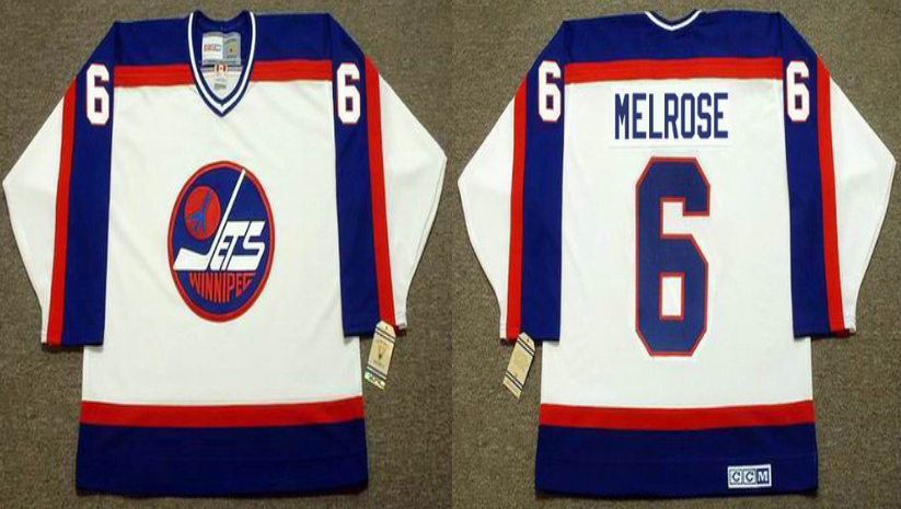 2019 Men Winnipeg Jets 6 Melrose white CCM NHL jersey